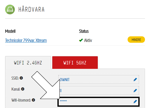 byta lösenord på router